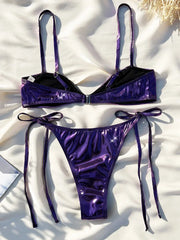 Shiny PU Leather Bikini