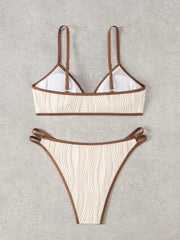 Sexy Beige Patchwork Bikini Set