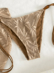 with Fishnet Sarong Skirt Halter Beads Bikini