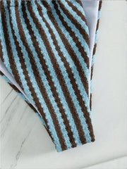 Sexy Blue Striped Micro Bikini Set