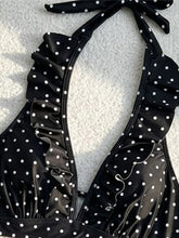 S - XL Polka Dot V Neck High Waist Bikini