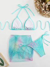 Sexy Green Gradient Print Bikini Set