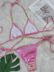 Sexy Pink Brozing Bikini Set