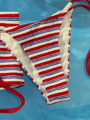 Sexy Red Striped Bikini Set