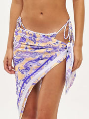 Floral Hairband Cover Up Women Print Bikini Set