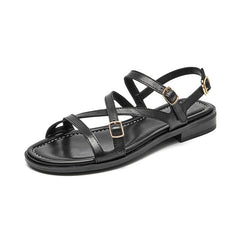 Shantal Women's Genuine Leather Cross Strap Sandals