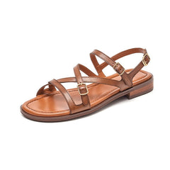 Shantal Women's Genuine Leather Cross Strap Sandals