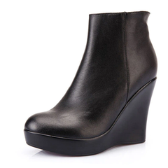 Shanty Women's Wedge Leather Ankle Booties