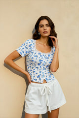 Vintage Print Fitted T-shirts