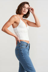 Y2K Lace Panel Halter Cami Top