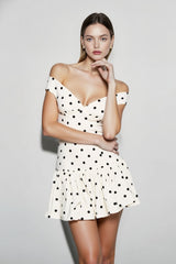 Off-Shoulder Peplum Mini Dress