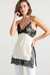 Lace Panel Slim Fit Cami Top