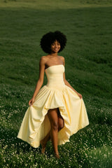 Solid Color Tie Front Bodycon Prom Dress