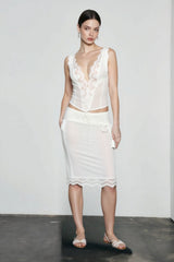 Lace Tie Front Bodycon Vacation Set