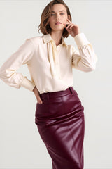 High Waist PU Leather Bodycon Maxi Skirt
