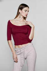 Deep U Neck Fitted T-shirts