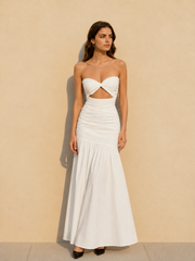 Cutout Strapless Beach Party Dress