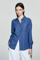 Linen Solid Minimalist Blouse