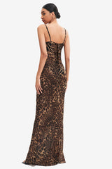 Leopard Print Floor Length Maxi Dress