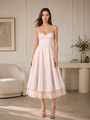 Maxi V-Neck Puff Party Dress