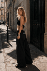 Embroidered Cargo Street Straight Leg Pants