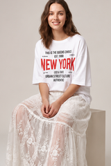 Floral Lace Sheer High-Waist A-Line Skirt