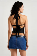 Polka Dot V Neck Tie Cami Top
