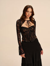 Sweetheart Neck Lace Tie Top