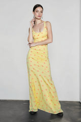 Floral Print Cami Mermaid Hem Maxi Vacation Dress