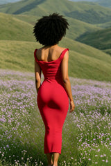 Bardot Rolled Hem Party Dress