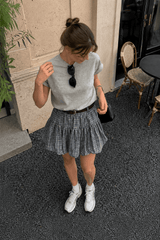 Plaid Tulip High Waist Mini Skirt