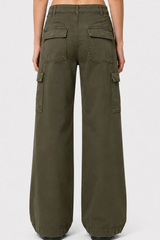 High Waist Drawstring Pocket Cargo Pant