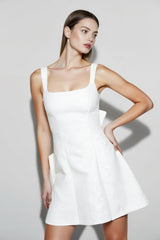 Square Neck Bow Bodycon Party Dress