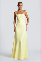Belted Backless Maxi Silk Dress