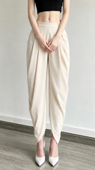 High-Waisted Loose Drapey Ruched Pants