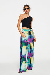 One Shoulder Asymmetrical Hem Solid Tank Top