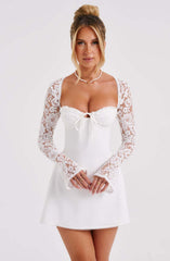 Ashwood Lace Sleeve Mini Dress White