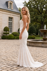 Embroidered Bustier Bodycon Formal Dress