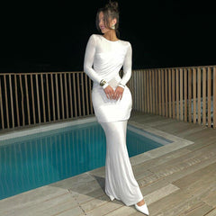 Velvet Long Sleeve Maxi Dress