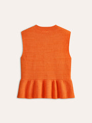 Sleeveless Ruffle Hem Sweater Vest