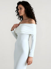 Off Shoulder Ruched Bodycon Formal Dress