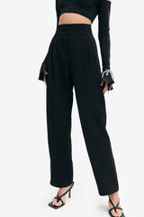 High Waist Button Front Suit Pants