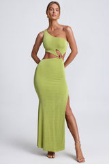 Hardware Detail One-Shoulder Maxi Dress