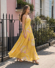Print Backless Strapless Beach Maxi Dress