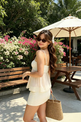 Sheer Chiffon Strapless Mini Dress