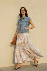 Light Flowy Floor Length Vacation Skirt