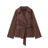 Double-Breasted Belted Trench Coat