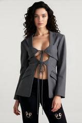 Temperament Vintage Solid Long Sleeve Slim Stylish High Quality Autumn Women Blazer