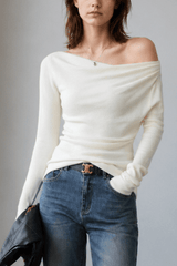 Chic Off Shoulder Fitted Knit Top