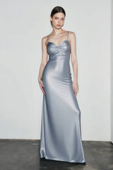 Draped Maxi Silk Dress